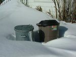 Garbage bins in snow