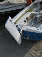 'Does the Job' Albacore 6781 Sailing Dinghy with a new rudder made by Competition Composites Inc of Ottawa