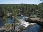 High Falls at the foot of Stratton Lake, Algonquin Park, Ontario, Canada