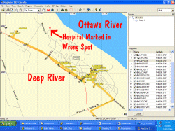 GPS Map around Deep River, Ontario