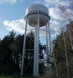 Deep River water tower on Highway 17