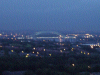 The view from Halton Village Pub at twilight including the bridge over the Mersey to Widnes