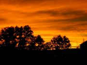 Flaming Cloudscape over Piermont, New York State, USA