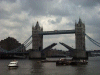 Tower Bridge being raised to let a boat through