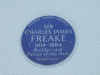 Blue Plaque to Sir Charles James Freake (1814 to 1884) Builder and Patron of the arts