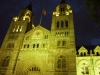 A view of the Natural History Museum at night