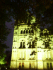 A view of the Natural History Museum at night