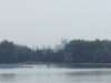 The Serpentine Lake in Hyde Park and Parliament in the distance