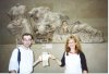 Lachlan, X-ray Ted and Nikki in front of some of the Elgin Marbles