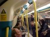 Inside Jubilee line tube train