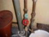 Blurred image of hot and cold water pipes to kitchen sink, kitchen sink drain pipe