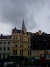 View of the steeple of St Brides from Ludgate Hill
