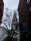 Steeple of St Brides from Bride Lane