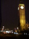 Blurred tower of St Stephens / Big Ben at night