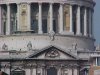 Looking towards the south face of St Paul's Cathedral from the wobbly bridge /  Millennium Bridge