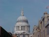 Looking towards the south face of St Paul's Cathedral from the wobbly bridge /  Millennium Bridge