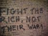 Wall Graffitti near Birkbeck College - Fight the Rich, Not Their Wars