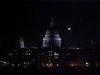 Dome of St Pauls Cathedral (south face) from the Millennium Bridge at night