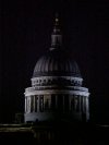 Dome of St Pauls Cathedral  (south face) from the Millennium Bridge at night