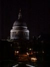 Dome of St Pauls Cathedral  (south face) from the Millennium Bridge at night