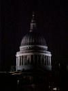 Dome of St Pauls Cathedral  (south face) from the Millennium Bridge at night