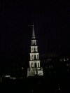 The Steeple of St Brides from the South Bank of the Thames at night