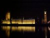 Houses of Parliament from the south bank of the Thames at night