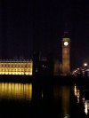 The Houses of Parliament from the South bank of the Thames at night