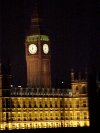 The Houses of Parliament from the South bank of the Thames at night
