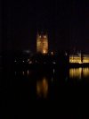 The Houses of Parliament from the South bank of the Thames at night