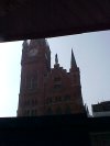 Obscured view towards St Pancras Station