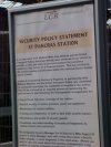 Poster for Security Policy Statement at St Pancras Station