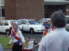 Crowd watches amazed as the  Morris Men of Manchester perform their Clog stomping Northern English Morris Dances