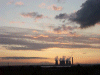 Flaming sunset over Windes Power Station