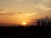 Flaming sunset of Widnes Power Station