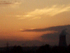Flaming sunset of Widnes Power Station