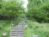 Stairs up to the hostel