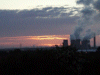 Flaming twilight over Widnes Power Station