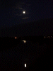 Moon over Runcorn, reflecting in the Canal and rippling water