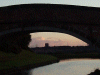Twilight, the canal and Runcorn water tower 