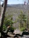 Climbing up Crane Mountain in Adirondack Park, N.Y., USA