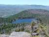 Climbing down to Crane Mountain Pond, Adirondack Park