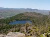 Climbing down to Crane Mountain Pond, Adirondack Park