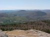 Climbing down to Crane Mountain Pond, Adirondack Park