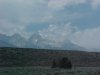 Left rounded mountain with soft dike is South Teton, Grand Teton, Mount Owen and Teewinot