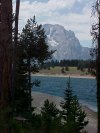 Mount Moran, dike, Frying Pan Glacier (Skillet Glacier) and Jackson Lake