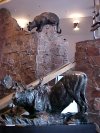 Mountain Lion and Moose statues at National Museum of Wildlife Art, Wyoming