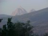 Approaching twilight on Grand Teton and Middle Teton viewed from Victor Idaho