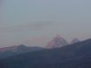 Approaching twilight on Grand Teton and Middle Teton viewed from Victor Idaho
