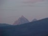 Approaching twilight on Grand Teton and Middle Teton viewed from Victor Idaho